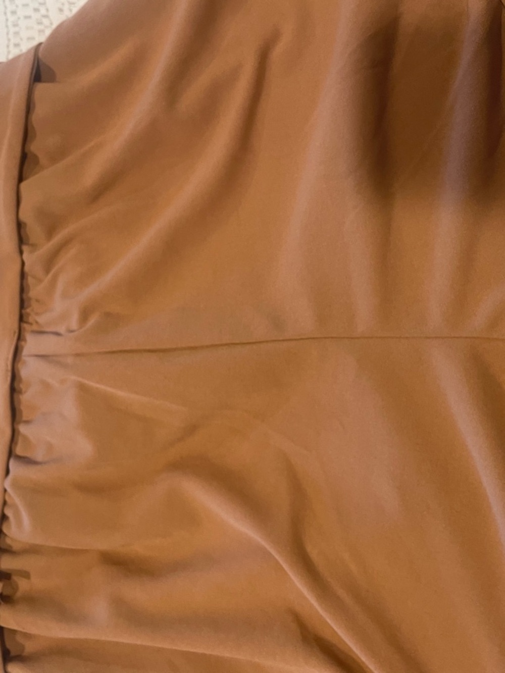 Haute Monde High-Waist Paperbag Shorts in Camel Brown - Picture 6 of 6